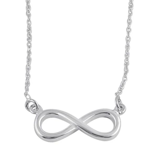 Sterling Silver Small Infinity Sign Necklace New - Picture 3 of 5